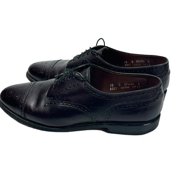 Allen Edmonds Shoes Men's 10D Sanford Derby Bugundy Leather Lace-Ups Cap Toe - Picture 6 of 11